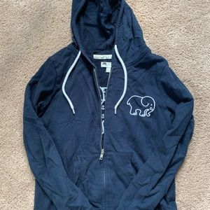 Ivory Ella Navy Blue Zip Up Hoodie